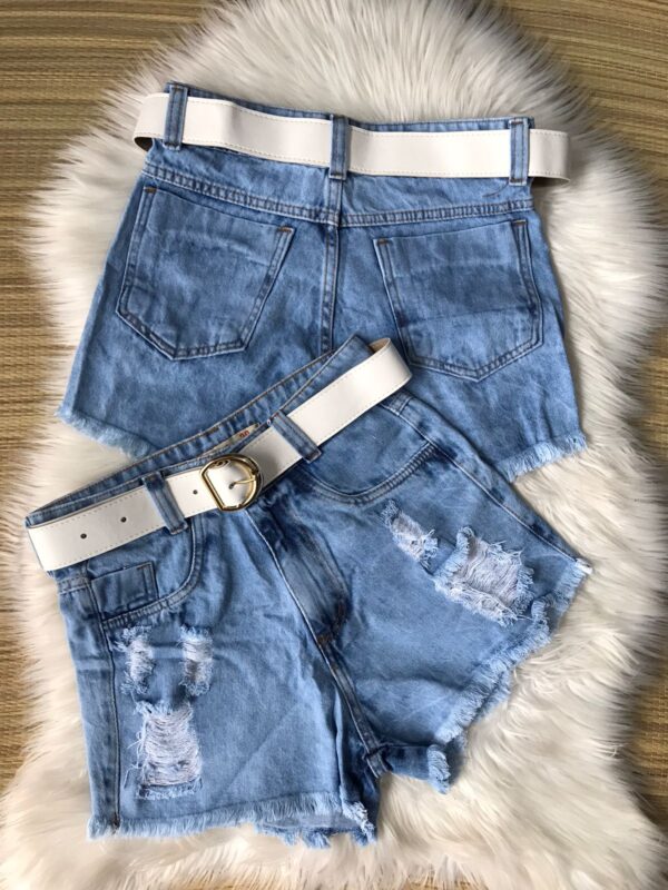 SHORT JEANS / C/ CINTO - 313  S/ LYCRA