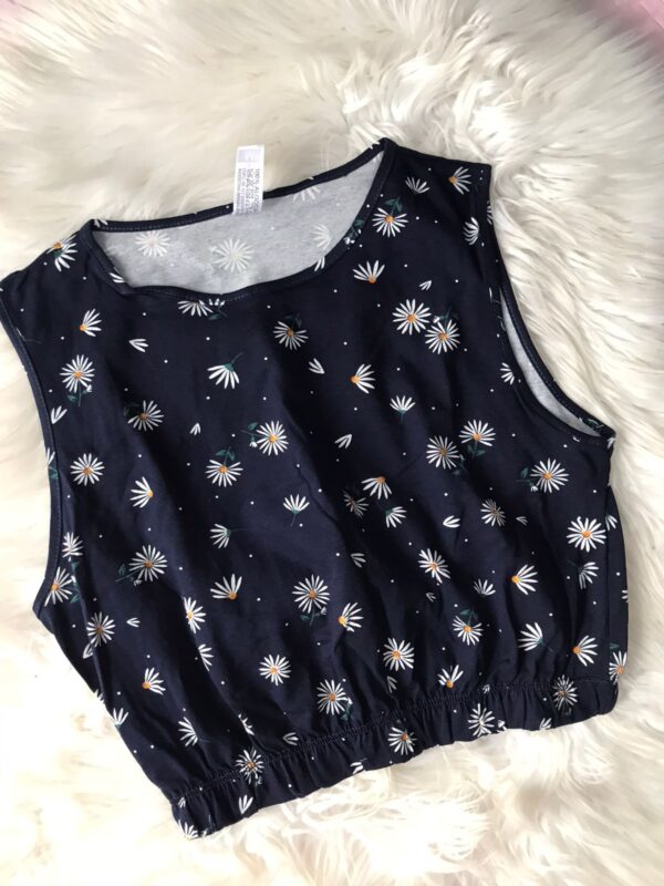 SEMI CROPPED ELASTICO- AZUL MARINHO  TAM: M