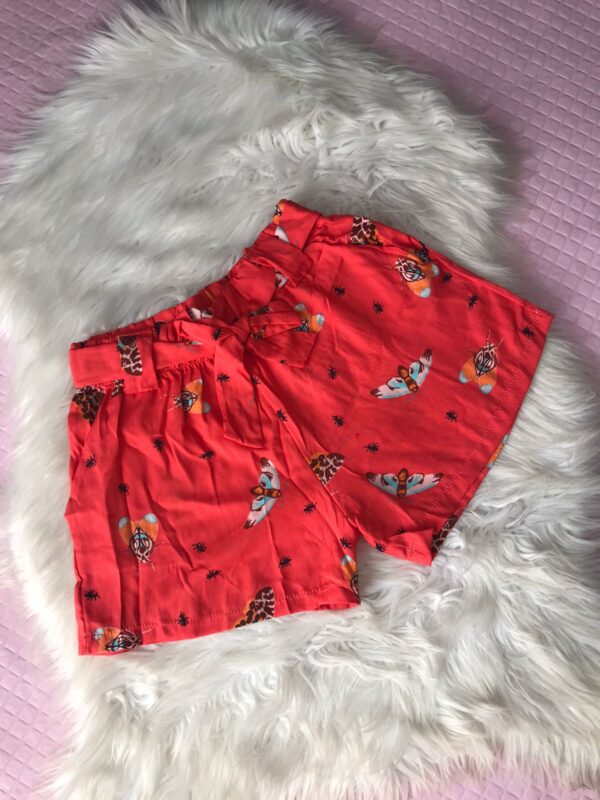 SHORT FEMININO LARANJA ESTAMPADO