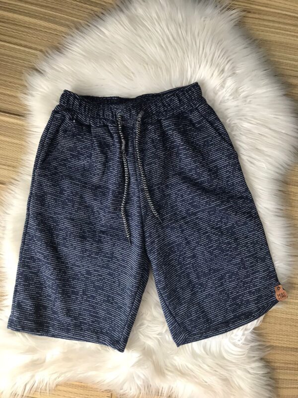 SHORT MASC. MOLETOM  AZUL MARINHO C/ LISTRAS