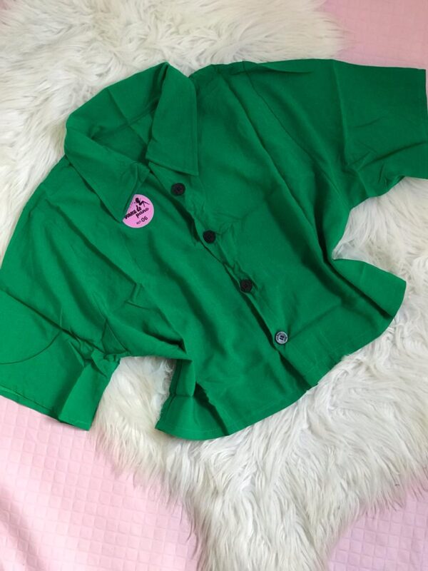 REF: 06 - BLUSA VISCOSE 139 VERDE BOTÕES (TAM. ÚNICO)