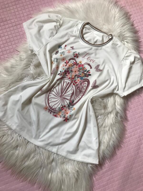 T-SHIRT BRANCA - ''LOVE BICICLETA'' GG