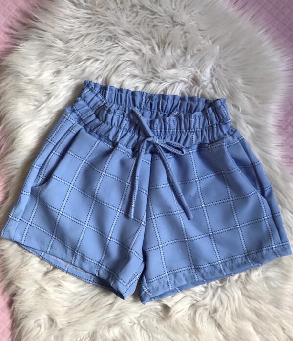 SHORT LASTEX AZUL QUADRICULADO 051