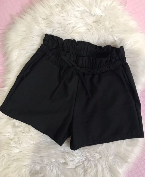 SHORT TECIDO PRETO 049