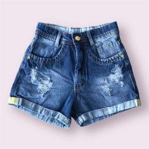 SHORT JEANS C/ DETALHE NA BARRA S/LYCRA