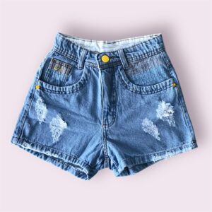 SHORT JEANS C/ BORDADO DJ S/ LYCRA